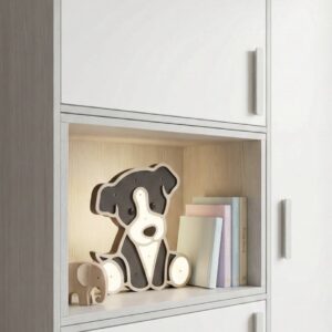 Rankų darbo vaikiška naktinė lemputė „Šuniukas“