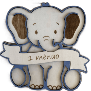 Mėnesių kortelės "Drambliukas"