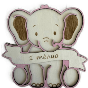 Mėnesių kortelės "Drambliukas"