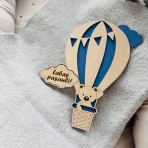 Mėnesių kortelės "Oro balionas" Blue