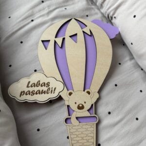 Mėnesių kortelės "Oro balionas" Lilac